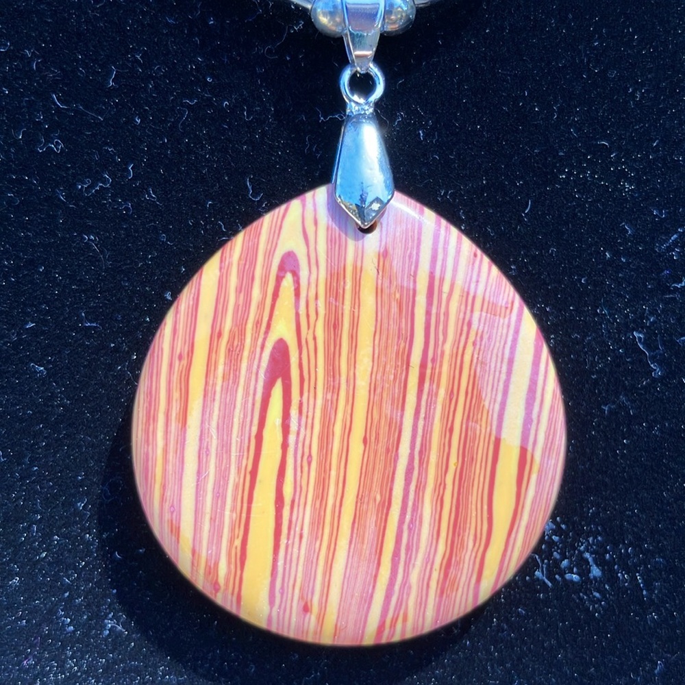 Red and Yellow Agate Necklace